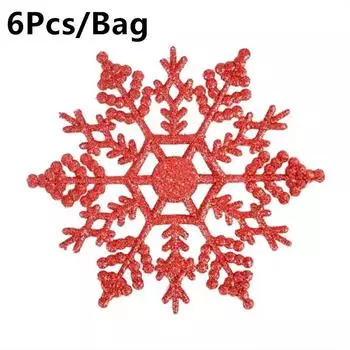 Высококачественный искусственный пластик 6 шт. подвеска рождественские снежинки украшения серебряные блестящие искусственные снежинки рождественские елочные украшения золотистый