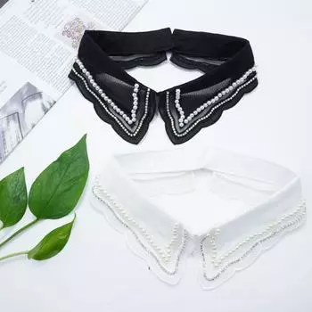 Высококачественный искусственный воротник из жемчужного шифона, черный темперамент, белая элегантность и мода, Гуанчжоу белый