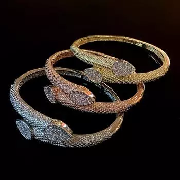 Высококачественный изысканный браслет из меди и циркония, браслеты для мужчин и женщин из цельного циркония 17CM