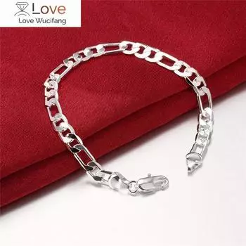 Высококачественный классический браслет из стерлингового серебра 925 пробы с геометрией 4-6-8-10-12 мм для женщин, модных вечеринок, свадеб, помолвок, ювелирных изделий, подарков