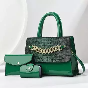 Высококачественный комплект из 3 предметов, женская сумка через плечо, кожаная сумка через плечо с несколькими карманами, женская сумка-мессенджер, мягкий кожаный кошелек, сумка