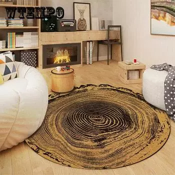Высококачественный ковер-пень для гостиной, кольцо роста с принтом, коврики с полярным конусом, противоскользящие прикроватные коврики для спальни, ковры 60*60cm