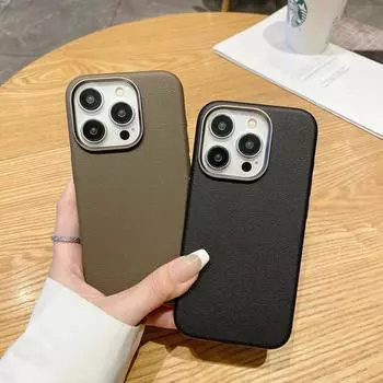 Высококачественный кожаный чехол для телефона IPhone15 Pro Max, тот же жесткий чехол для iPhone15, полная защита For iPhone 15 синий