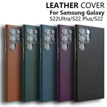 Высококачественный кожаный чехол, полный защитный чехол для Samsung Galaxy S24 S22 S23 Ultra S22 Plus S22, противоударный чехол для телефона For S22 Ultra чёрный
