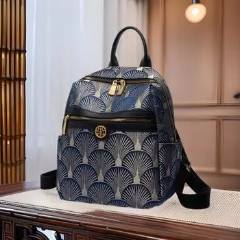 Высококачественный кожаный рюкзак в китайском стиле для женщин, модный вместительный рюкзак для поездок на работу и путешествий с вышивкой 24*11*30CM