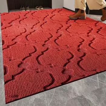 Высококачественный красный коврик для пола виллы, дверной коврик, утолщенный уличный нескользящий коврик для входа в дом 60*90