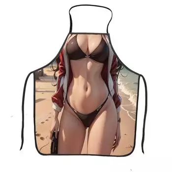 Высококачественный креативный и забавный фартук для барбекю, напечатанный на 3D-принтере, водонепроницаемый и устойчивый к пятнам OneSize