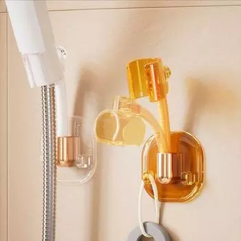 Высококачественный кронштейн для ванной комнаты, регулируемый на 360°, универсальный держатель для душа с 2 крючками, самоклеящаяся душевая лейка прозрачный белый