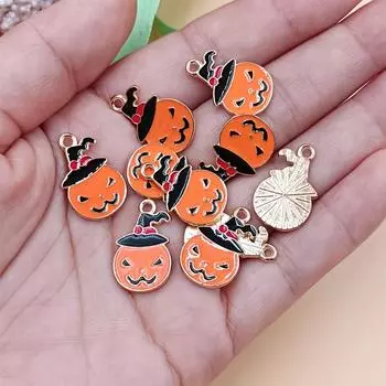Высококачественный кулон из материала ручной работы, стильный сплав, капающий 6/10 шт., аксессуары для самостоятельной сборки, бусины в виде тыквы на Хэллоуин Pumpkin 5 /6pcs