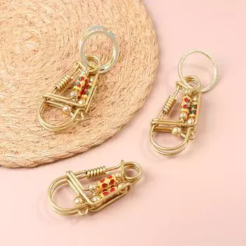 Высококачественный латунный цветной брелок для ключей из сплава проволоки с обмоткой для автомобильной пряжки no circle