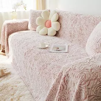 Высококачественный легкий роскошный бархатный чехол для дивана с тиснением, ткань для осеннего и зимнего дивана, универсальный универсальный чехол, утолщенная подушка-одеяло 180*130cm