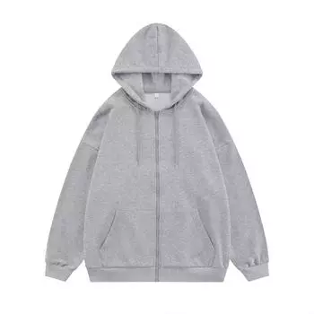 Высококачественный легкий свитер Hanchao Autumn, мужской и женский кардиган на молнии из полиэстера, однотонный свитер с капюшоном M