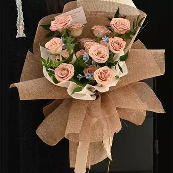 Высококачественный лен - цветной рулон конопли: Упаковочная бумага для ретро-букетов для самостоятельного создания цветочных композиций в вашем цветочном магазине чёрный