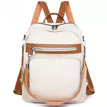 Высококачественный летний новый повседневный женский рюкзак из мягкой кожи, простой контрастный цвет, рюкзак двойного назначения для путешествий на открытом воздухе оптом