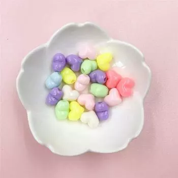 Высококачественный материал ручной работы 10*11,5 мм DIY 20 шт. свободные бусины ожерелье модные акриловые браслеты ювелирные изделия аксессуары сердце сплошной цвет темно-розовый