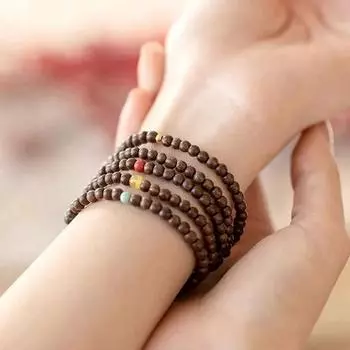 Высококачественный модный браслет из натурального сандалового дерева для женщин и девочек, изысканный ретро-браслет из бисера, ювелирные изделия, аксессуары, подарки A5