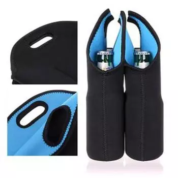 Высококачественный моющийся материал для дайвинга большой емкости, сумка для бутылки вина, сумка для переноски бутылки вина для барбекю темно-синий