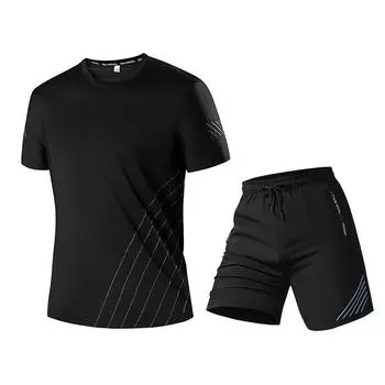 Высококачественный мужской летний быстросохнущий повседневный комплект из ледяного шелка XXXXXL