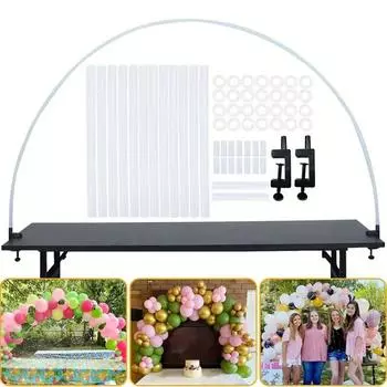 Высококачественный набор для вечеринки с зажимом для стола, 63-дюймовый зажим для стола с воздушными шарами, украшение для вечеринки на рабочем столе (без учета воздушных шаров) белый