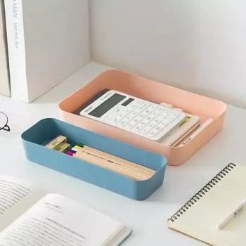 Высококачественный настольный ящик для хранения, пластиковый однотонный органайзер для документов, складной косметический футляр для ювелирных изделий, домашний