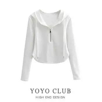 Высококачественный нестандартный дизайн, свитер с капюшоном, не скатывающийся, не выцветающий, с длинным рукавом, на молнии M чёрный