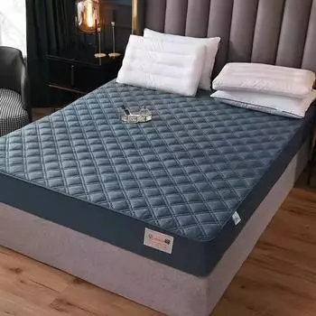 Высококачественный однотонный стеганый наматрасник из 100% хлопка, индивидуальный чехол для кровати с защитой от клещей, не включая наволочку 90x200x30cm