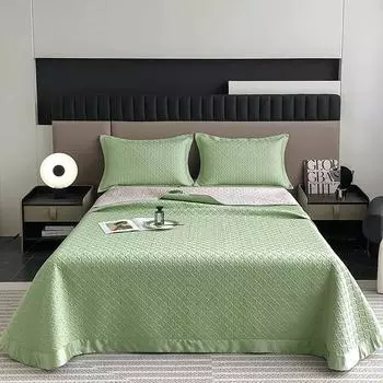 Высококачественный однотонный трехпредметный комплект покрывала для кровати в европейском стиле из 60 тенселя большого размера из лиоцелла тенселя утолщенное стеганое покрывало 240x260cm3-piece set