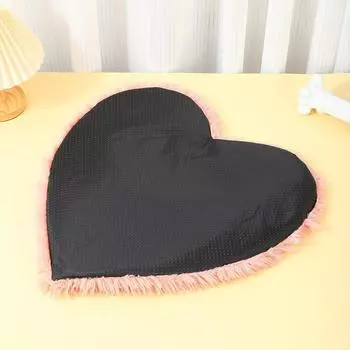 Высококачественный оптовый зимний розовый длинный плюшевый теплый коврик в форме сердца для кошек и собак Heart Shaped