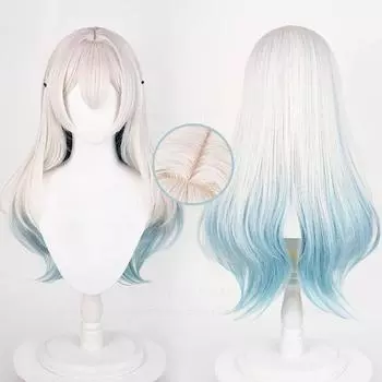 Высококачественный парик для косплея Honkai Star Rail Firefly, длина 67 см, прямые термостойкие синтетические волосы, парики для косплея в стиле аниме + шапочка для парика One Size