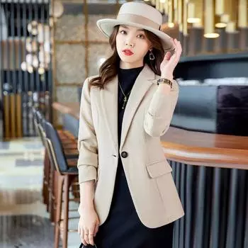 Высококачественный пиджак для женщин осенью и зимой, новая вестернизация, уменьшающая возраст, модный темперамент, маленькая костюмная ткань, профессиональная одежда S