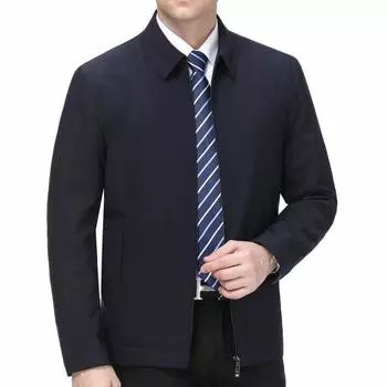 Высококачественный пиджак с лацканами, весна и осень, тонкий шелк тутового шелкопряда, одежда для отца среднего и пожилого возраста, куртка государственного служащего 170