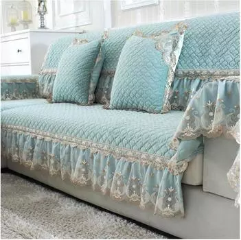 Высококачественный плюшевый противоскользящий чехол для дивана, полный чехол на осень и зиму, европейская подушка для дивана 70x70