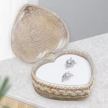 Высококачественный прочный деревенский держатель для колец, легкая свадебная коробка на юбилей B