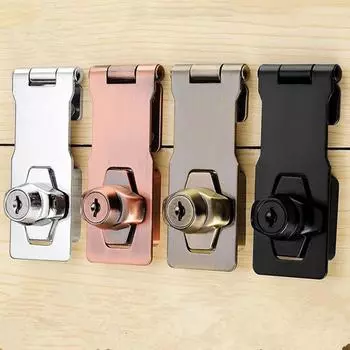 Высококачественный прочный замок с защелкой и скобой, без перфорации, с замком, двухдверный замок для шкафа, фурнитура для безопасности офисного шкафа