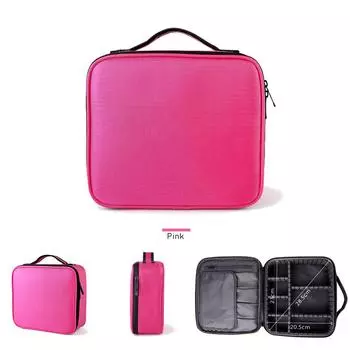 Высококачественный профессиональный пустой органайзер для макияжа Professinal женский косметичка дорожная большая вместительная сумка для хранения чемоданы 2 layer розовый