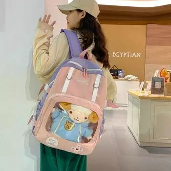 Высококачественный прозрачный студенческий рюкзак с несколькими карманами, модная школьная сумка, повседневные сумки через плечо для подростков