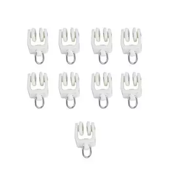 Высококачественный раздвижной подвесной изогнутый прямой карниз для штор, слайдер, крючок для штор white-10PCS белый