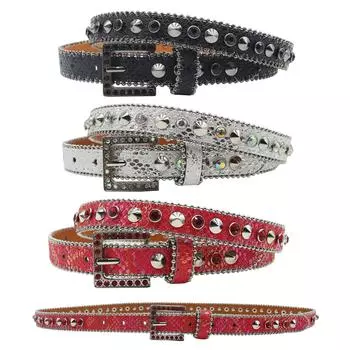 Высококачественный ремень шириной 2,3 дюйма со стразами, женский ремень со стразами, ремень в европейском и американском стиле, ремень, ремень в джинсовом стиле 95cm красный