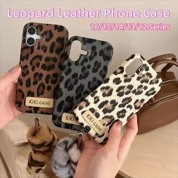 Высококачественный роскошный мягкий чехол из искусственной кожи с леопардовым узором для iPhone 16 15 14 11 12 13 Pro Max для iPhone For iPhone 12