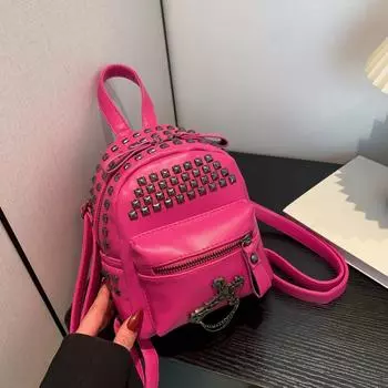 Высококачественный рюкзак с заклепками для женщин, модная рок-сумка, молодежная сумка