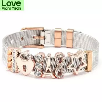 Высококачественный сетчатый браслет из нержавеющей стали розового золота с замком Love Lock Charms Fine Bracelet European Woman Watch Accessories