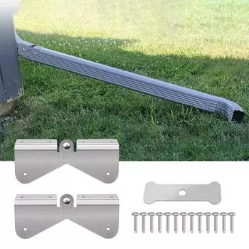 Высококачественный шарнир: Петля водосточного желоба изготовлена из высококачественной нержавеющей стали, которая обладает превосходной гибкостью, легко сгибается, восстанавливает свою 4pcs