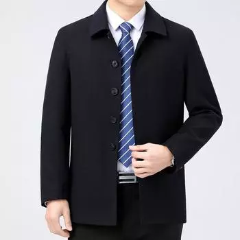 Высококачественный шерстяной пиджак на пуговицах, мужской пиджак с лацканами, пальто для людей среднего и пожилого возраста, свободный пиджак для государственных служащих и руководителей предприятий 170