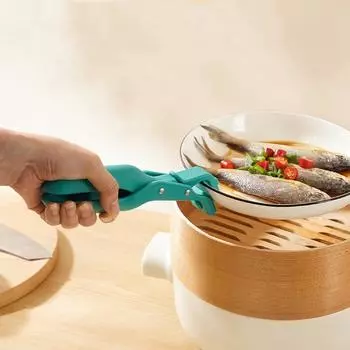 Высококачественный силиконовый зажим для извлечения чаши, устойчивый к высоким температурам и многофункциональный нескользящий зажим, подъемный зажим для миски для дома зелёный