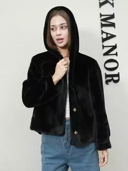 Высококачественный синтетический мех, однотонный женский повседневный стиль, подходящий для осени и зимы