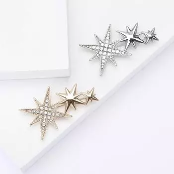 Высококачественный сплав горный хрусталь брошь октаграмма изысканный темперамент женский костюм свитер корсаж ювелирные изделия булавка