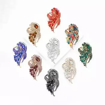 Высококачественный сплав, полный бриллиант, большая стеклянная брошь, изысканная ретро женская одежда, корсаж, ювелирные изделия, булавка