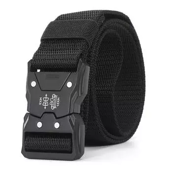 Высококачественный тактический пояс для работы на открытом воздухе, тренировочный ремень, тканый ремень, холст, тактический, военный, многофункциональный, боевой, джинсовый ремень чёрный