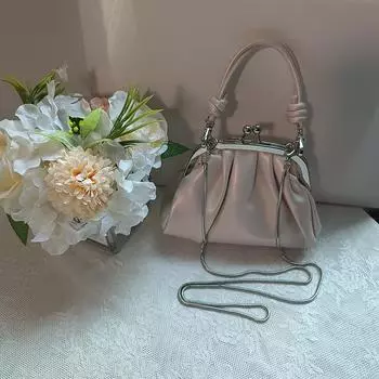 Высококачественный текстурированный плиссированный мешок для пельменей: Сумка-цепочка Sweet Girl Handheld через плечо