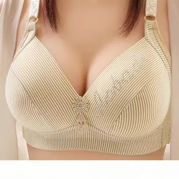 Высококачественный тонкий полосатый бюстгальтер, дышащий, без стального кольца, собирает женские бюстгальтеры вместе, удобная регулировка, антипровисающее нижнее белье 36/80 чёрный